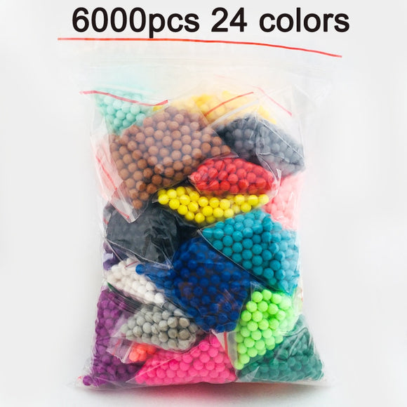 DOLLRYGA 6000pcs 24color Beads Puzzle Crystal Color Aqua DIY Beads Water Spray Set Ball Games 3D Handmade Magic Toy for Children - everythingyouuneedd