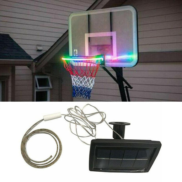 1 PCS LED Basket Hoop Solar Basketball Rim Playing At Night Shooting Accessories Attachment - everythingyouuneedd