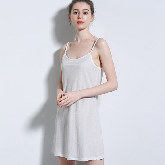 summer 2019 new linen cotton mid-length dress sleeveless sling bottom - everythingyouuneedd