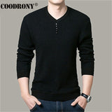 COODRONY Sweater Men Casual V-Neck Pullover Men Autumn Slim Fit Long Sleeve Shirt Mens Sweaters Knitted Cashmere Wool Pull Homme - everythingyouuneedd