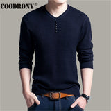 COODRONY Sweater Men Casual V-Neck Pullover Men Autumn Slim Fit Long Sleeve Shirt Mens Sweaters Knitted Cashmere Wool Pull Homme - everythingyouuneedd