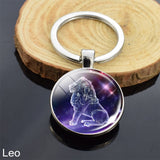 12 Zodiac Sign Keychain Sphere Ball Crystal Key Rings Scorpio Leo Aries Constellation Birthday Gift for Women and Mens - everythingyouuneedd