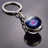 Solar System Planet Keyring Galaxy Nebula Space Keychain Moon Earth Sun Mars Art Picture Double Side Glass Ball Key Chain - everythingyouuneedd