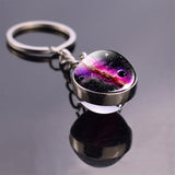 Solar System Planet Keyring Galaxy Nebula Space Keychain Moon Earth Sun Mars Art Picture Double Side Glass Ball Key Chain - everythingyouuneedd