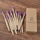 New design mixed color bamboo toothbrush Eco Friendly wooden Tooth Brush Soft bristle Tip Charcoal adults oral care toothbrush - everythingyouuneedd