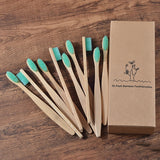 New design mixed color bamboo toothbrush Eco Friendly wooden Tooth Brush Soft bristle Tip Charcoal adults oral care toothbrush - everythingyouuneedd