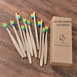 New design mixed color bamboo toothbrush Eco Friendly wooden Tooth Brush Soft bristle Tip Charcoal adults oral care toothbrush - everythingyouuneedd