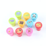 10pcs/Set Children Toy Stamps Cartoon Animals Fruits Kids Seal For Scrapbooking Stamper DIY Cartoon Stamper Toys - everythingyouuneedd