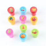 10pcs/Set Children Toy Stamps Cartoon Animals Fruits Kids Seal For Scrapbooking Stamper DIY Cartoon Stamper Toys - everythingyouuneedd