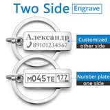 Customized Engraved Keychain For Car Logo Plate Number Personalized Gift Anti-lost Keyring Key Chain Ring P009C - everythingyouuneedd