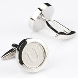 Mens Classic Initial Cufflinks Alphabet Letter silver Cufflinks Formal Business Wedding Shirts R-Z - everythingyouuneedd