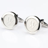 Mens Classic Initial Cufflinks Alphabet Letter silver Cufflinks Formal Business Wedding Shirts R-Z - everythingyouuneedd