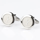 Mens Classic Initial Cufflinks Alphabet Letter silver Cufflinks Formal Business Wedding Shirts R-Z - everythingyouuneedd